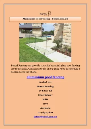 Aluminium Pool Fencing | Boresi.com.au