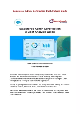 salesforce admin certification cost analysis guide