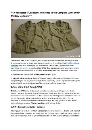 a reenactor s collector s reference