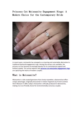 Princess Cut Moissanite Engagement Rings