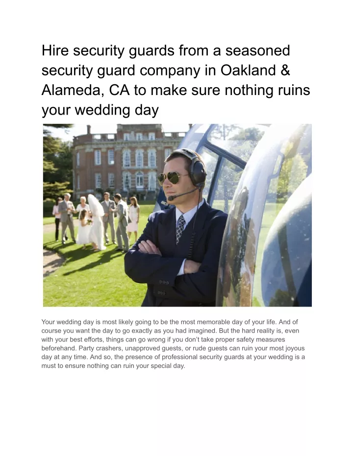 hire security guards from a seasoned security