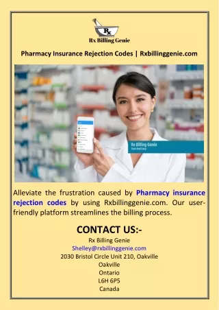 Pharmacy Insurance Rejection Codes  Rxbillinggenie.com