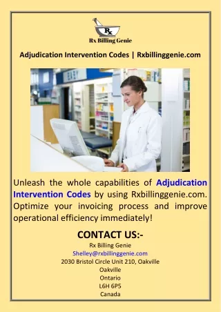 Adjudication Intervention Codes  Rxbillinggenie.com