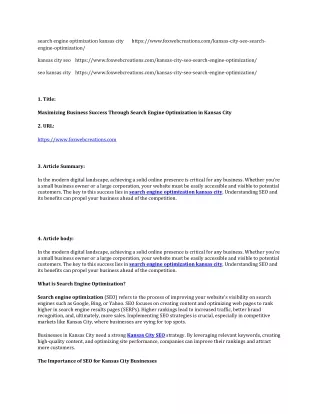 search engine optimization kansas city engine
