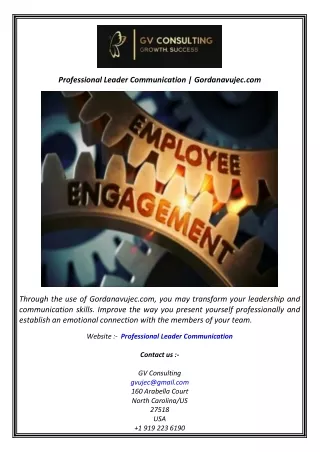 professional leader communication gordanavujec com
