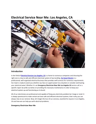 electrical service near me los angeles ca