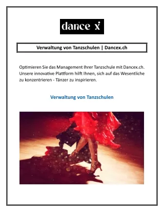 Verwaltung von Tanzschulen | Dancex.ch