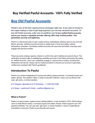 Buy Verified Paxful Accounts- 100% Fully Verified