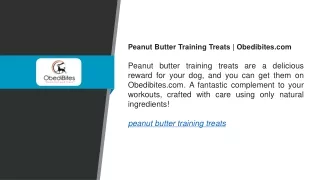 Peanut Butter Training Treats Obedibites.com