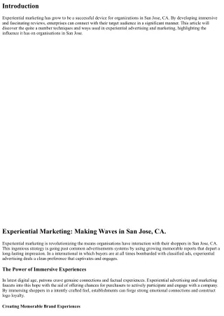 Experiential Marketing: Making Waves in San Jose, CA.
