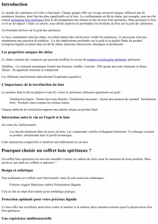 Les bienfaits du bois sur le goût des spiritueux