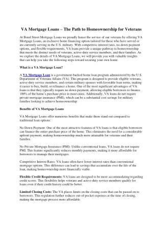 VA Mortgage Loans – The Path to Homeownership for Veterans