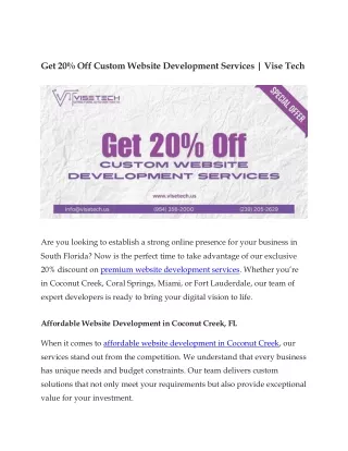 Get 20% Off Custom Website Development Services