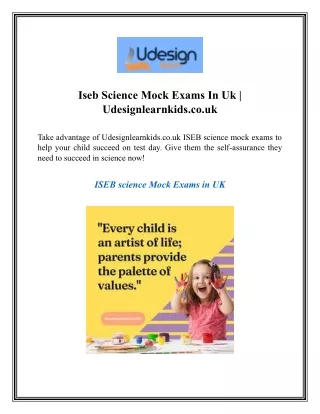 Iseb Science Mock Exams In Uk  Udesignlearnkids.co.uk