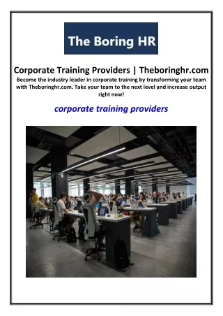 Corporate Training Providers | Theboringhr.com