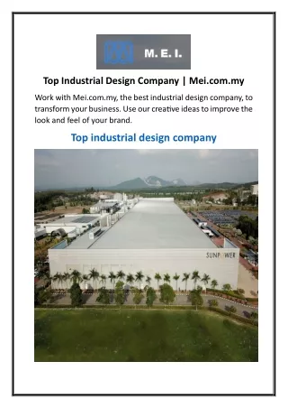 Top Industrial Design Company  Mei.com.my