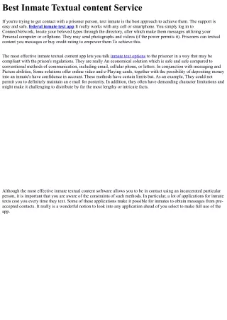 best inmate textual content service