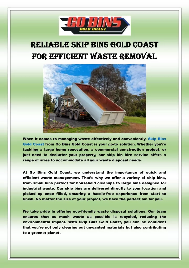 reliable skip bins gold coast reliable skip bins