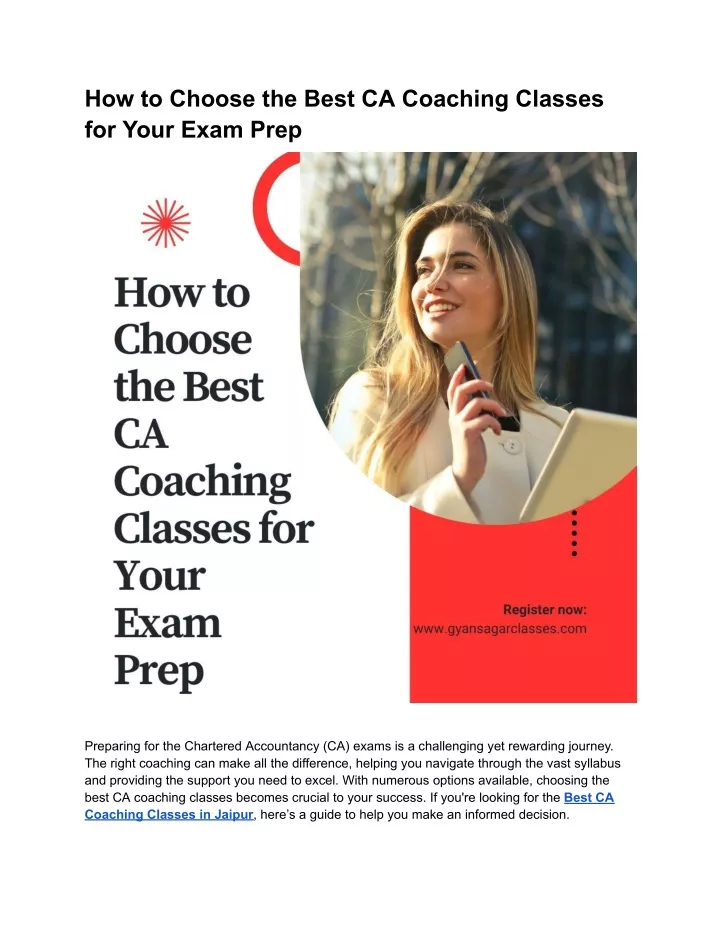 how to choose the best ca coaching classes