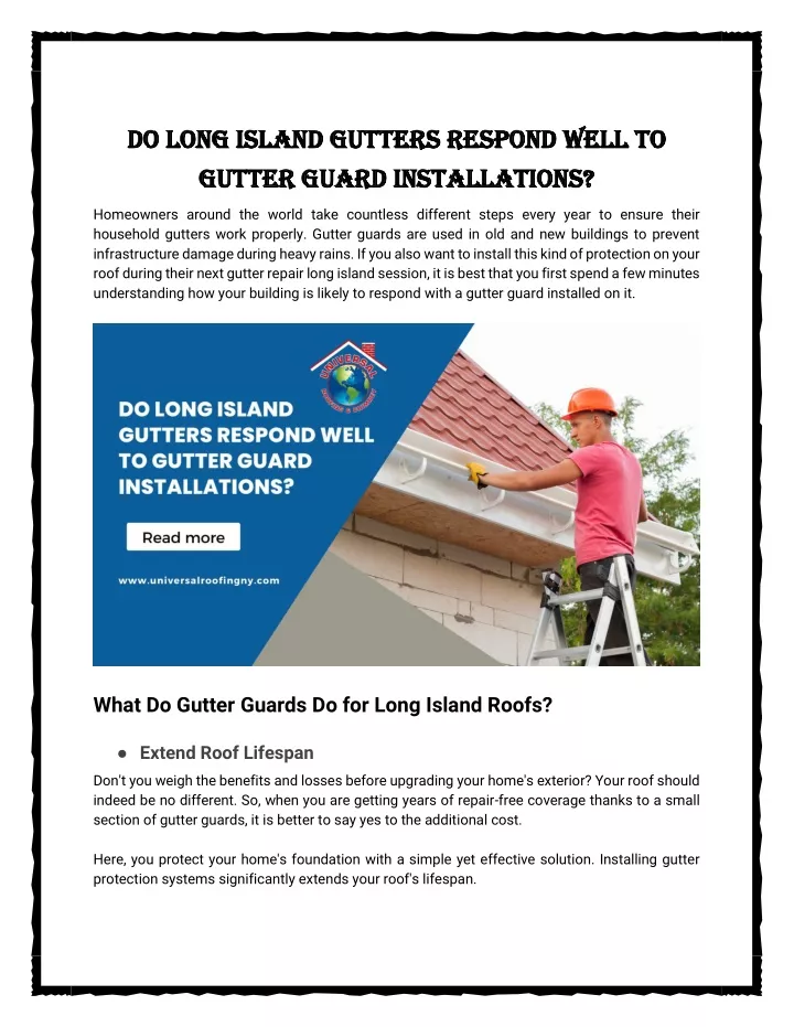 do long island gutters respond well do long