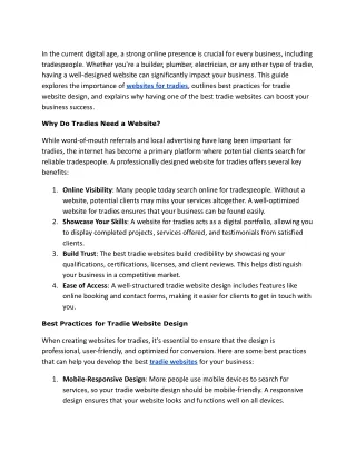 How Do Websites for Tradies Help You Get More Leads and Bookings?