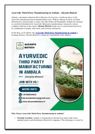 Ayurvedic Third-Party Manufacturing in Ambala