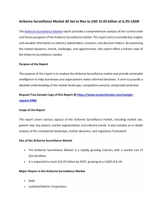 Airborne Surveillance Market Size 2036