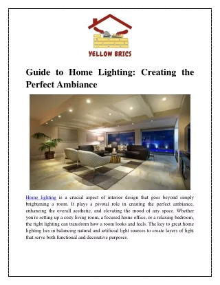 guide to home lighting creating the perfect