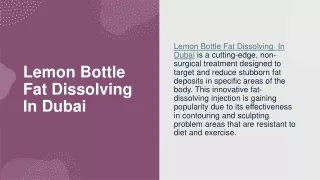 Lemon Bottle Fat Dissolving In Dubai