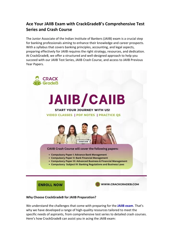 ace your jaiib exam with crackgradeb