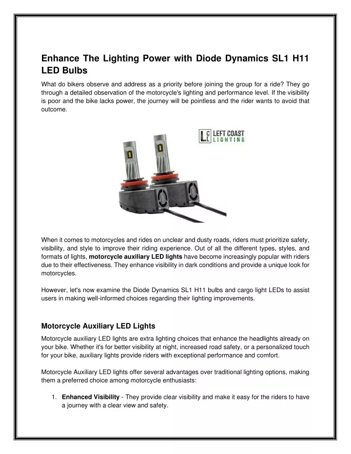 enhance the lighting power with diode dynamics