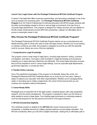 Launch Your Legal Career with the Paralegal Professional MYCAA Certificate Program