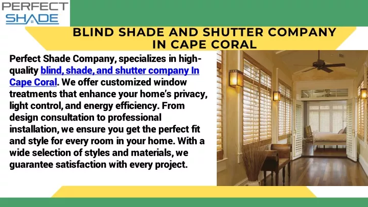 blind shade and shutter company in cape coral