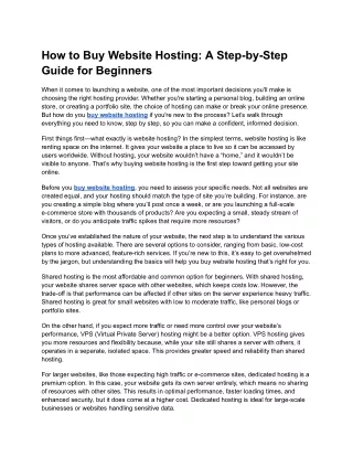 How to Buy Website Hosting: A Step-by-Step Guide for Beginners