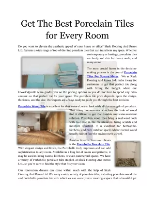 Get The Best Porcelain Tiles for Every Room