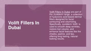 Volift Fillers In Dubai