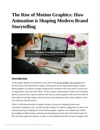 The Rise of Motion Graphics: How Animation is Shaping Modern Brand Storytelling