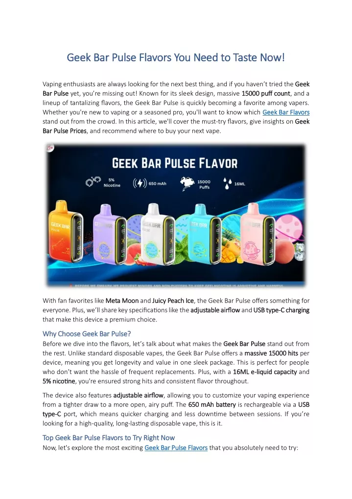 geek bar pulse flavors you need to taste now geek