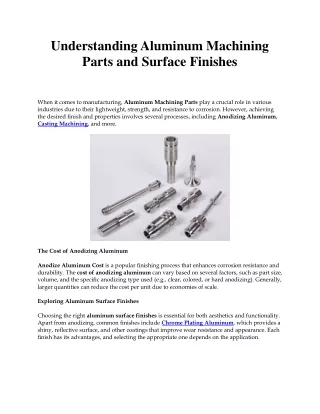 understanding aluminum machining parts
