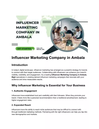 Top Influencer Marketing Company in Ambala - Amplify Your Brand