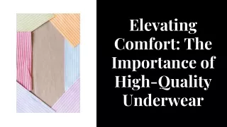 Elevating Comfort: The Importance of High-Quality Underwear