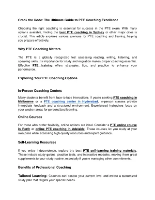 Bestptecoaching article