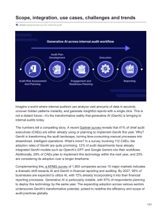 Generative AI for internal audit