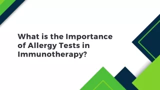 what is the importance of allergy tests