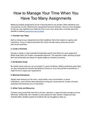 Assignment Help Australia