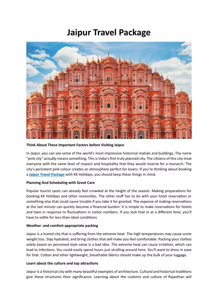 jaipur travel package