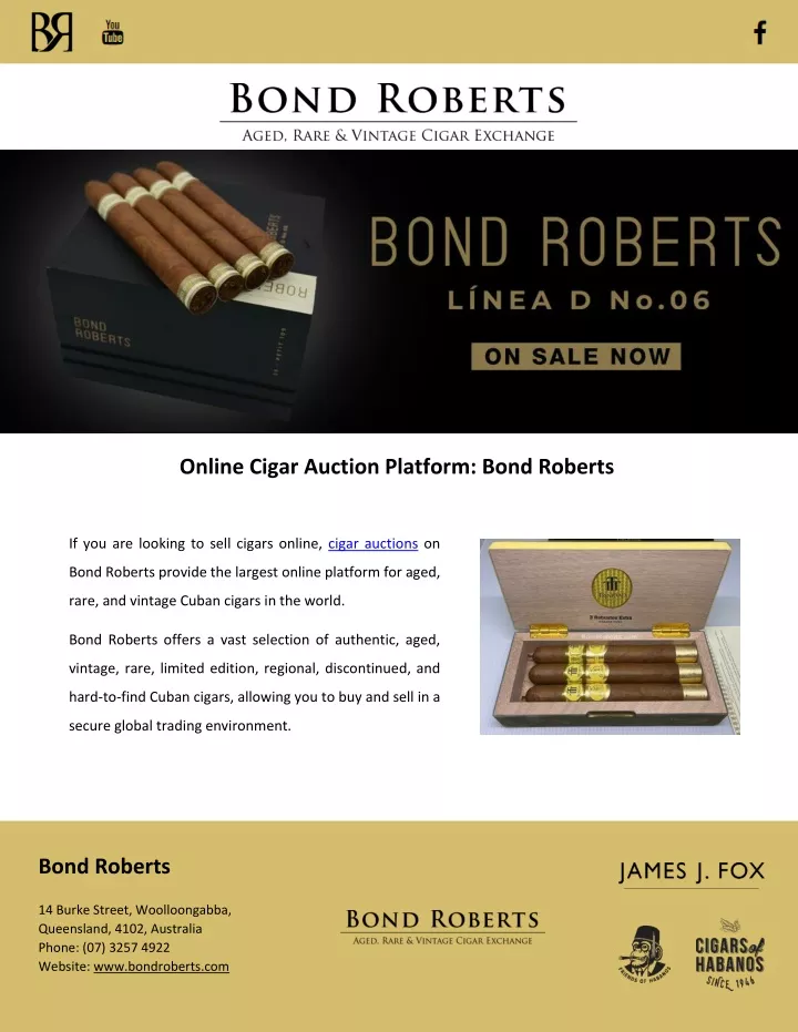 online cigar auction platform bond roberts