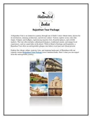 Rajasthan Tour Package for Family