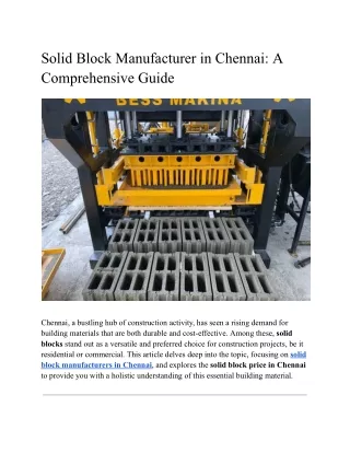 solid block manufacturer in chennai