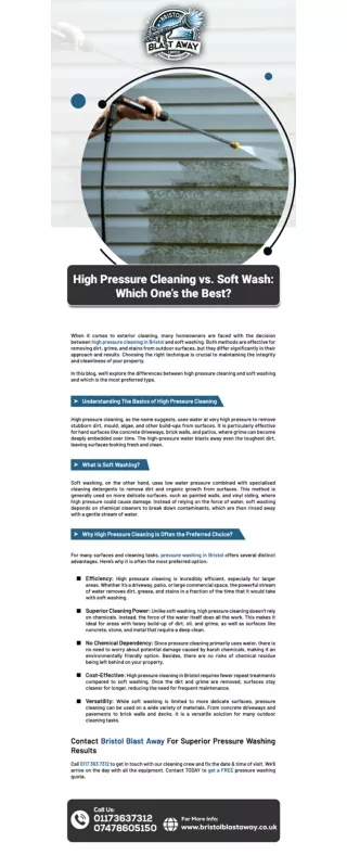 High Pressure Cleaning vs. Soft Wash Which One’s the Best